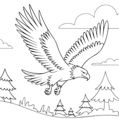 eagle flying over the forest