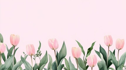ピンクのチューリップのフレーム