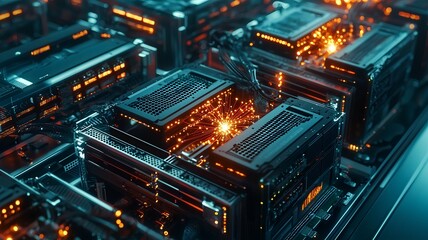 A visually captivating image showcasing a global network of quantum computers their glowing entangled connections and dynamic data streams flowing across the image