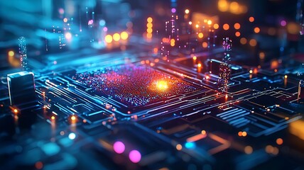 A close up view of a vibrant quantum dot array glowing in vivid colors symbolizing the power of quantum computation at the nanoscale