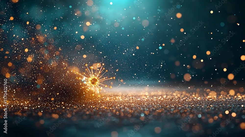 Poster glowing quantum particles showcasing the dynamic visualization of information transfer in quantum te