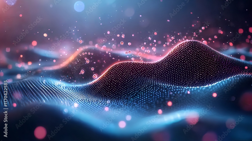 Aufkleber highly detailed close up view of a captivating quantum decoherence simulation showcasing mesmerizing