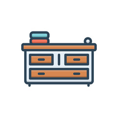 Color illustration icon for drawers