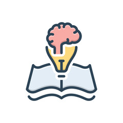 Color illustration icon for knowledge
