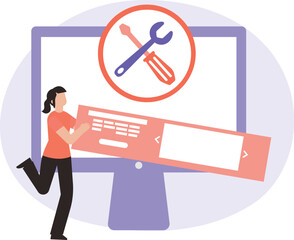 Web Maintenace Vector Illustration