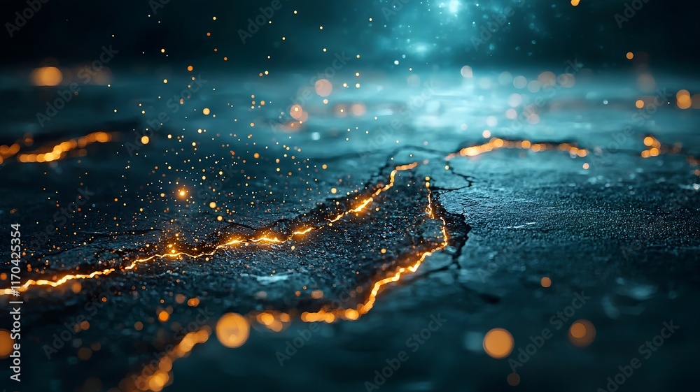 Poster dynamic quantum simulation of advanced earthquake prediction models showcasing intricate fault lines