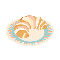Cute croissant in soft pastel colors
