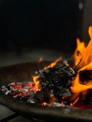 fire in the fireplace. winter arc 