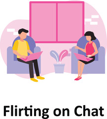 Flirting on Chat Vector illustration which can easily modify or edit