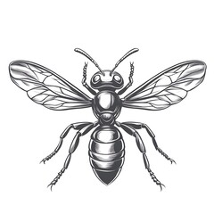 Fototapeta premium A stylized illustration of a bee with detailed wings and body.