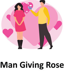 Man Giving Rose Vector illustration which can easily modify or edit