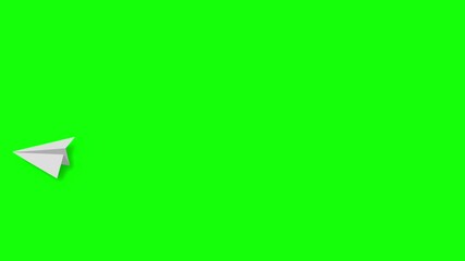green screen animated paper plane for video editing 4k