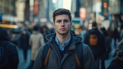 Fototapeta premium Young Man in City Streets