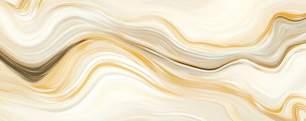 Abstract background with golden lines and waves on a light beige color