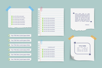A Collection of Torn White Paper Notes for a Social Media Poster Banner	