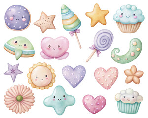 cartoon clip art collection pastel colors