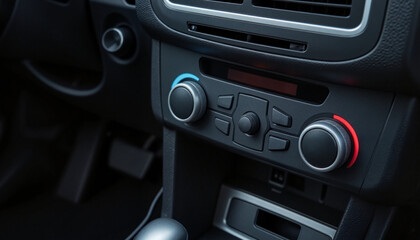 Obraz premium Car heating system controls being tested indoors, automotive maintenance