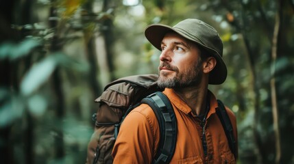 Obraz premium Man in Nature: Exploring the Wilderness 