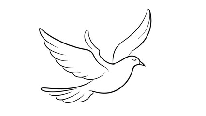 dove line art style vector illustration