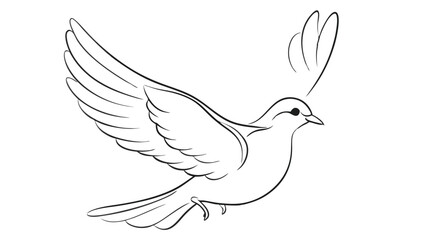 dove line art style vector illustration