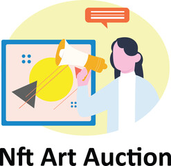 NFT Art Auction : Vector Illustration