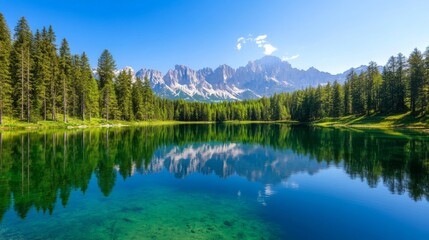 Serene Mountain Lake Reflection Nature Serenity Landscape Peace