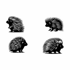 Porcupine silhouette vector icon.