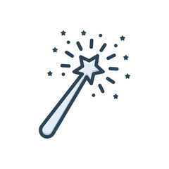 Color illustration icon for sparkler