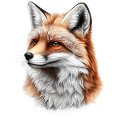 Obraz premium Dynamic fox illustration sketch isolated on transparent background