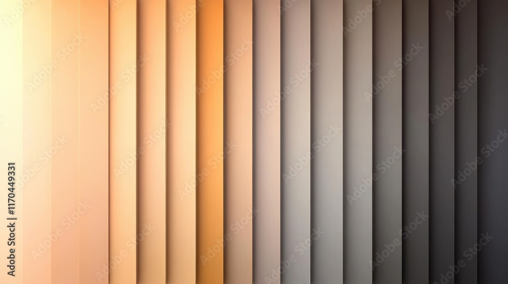 Poster Smooth gradient abstract background with multiple vertical stripes in shades of beige and gray