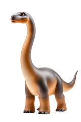 Fototapeta premium A standing Brachiosaurus, isolate on white background, showcasing its long neck and distinctive features. cutout png