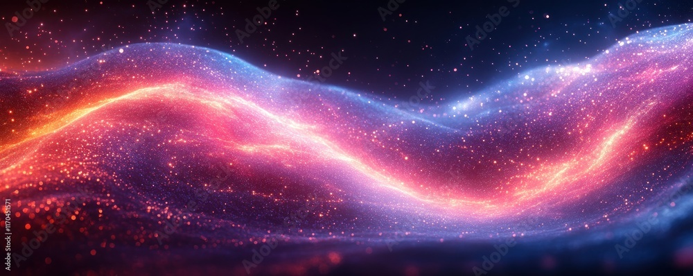 Aufkleber vibrant abstract digital background in deep blue and purple hues with glowing lines and neon lights 