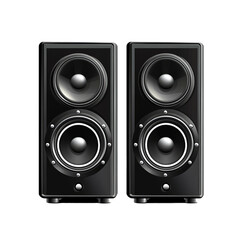 Music audio speakers isolated on white background