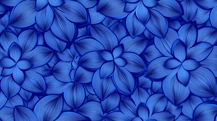 Pretty seamless damask style pattern in blue with repeat floral arabesque motifs in square format suitable for textile and wallpaper