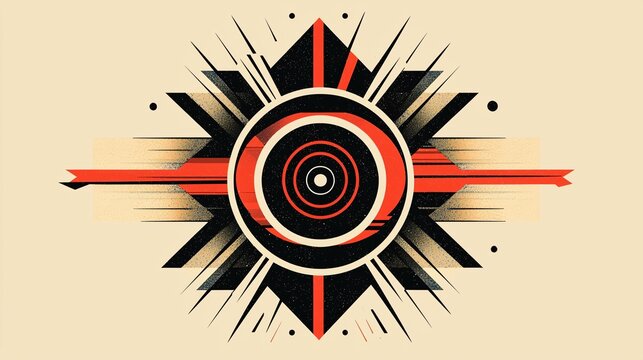 design featuring a radial burst with bold geometric patterns, ideal for contemporary graphics, branding, and digital art.