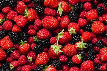 Vibrant seamless pattern featuring an array of luscious berries.