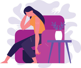 suffering disorder Vector Illustration