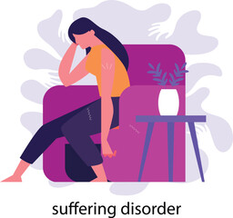 suffering disorder Vector Illustration