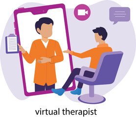 virtual therapist Vector Illustration