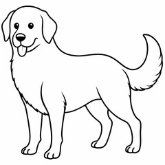 Golden Retriever Coloring Page for Kids