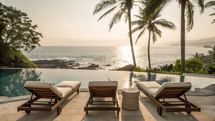Serene Beachfront Villa with Infinity Pool and Sunset Views V6