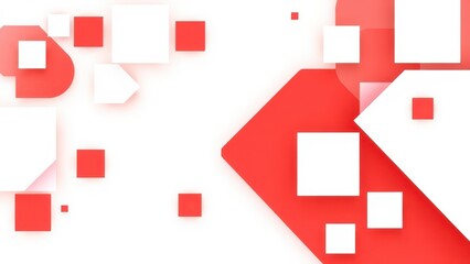 a close up of a red and white background with squares,