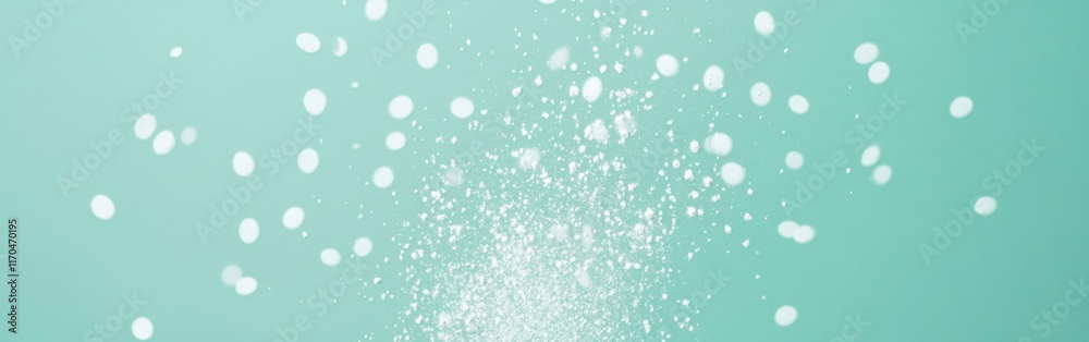 Poster elegant pastel mint background with delicate white specks creating a serene and refreshing atmospher