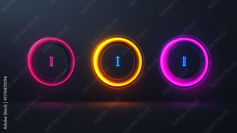 Poster hud futuristic circle loading bars. sci fi user interface, futuristic control panel loading progress