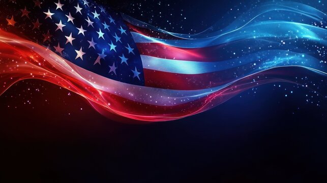 American Flag Digital Painting Abstract Background July 4th Celebration Holiday Liberty Freedom