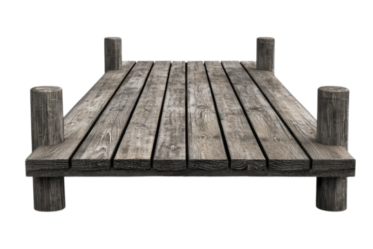 Rustic wooden dock with weathered planks