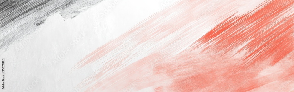 Poster Delicate pencil strokes create a harmonious blend on a clean white background with hints of orange and gray