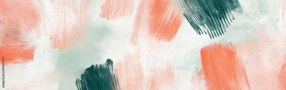 Aufkleber Muted abstract pencil strokes and dashed lines create a captivating visual texture in soft colors