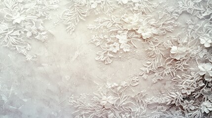 Elegant White Lace Floral Fabric Background Design