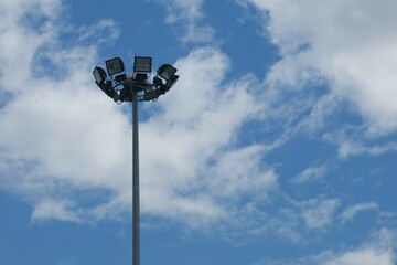 street lamp on blue sky background